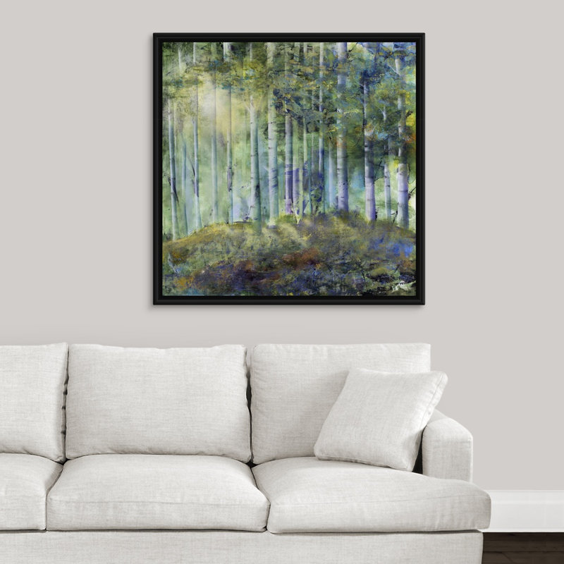 « special place », peinture sur toile, Cadre flottant noir, H 37,7 po x l 37,7 po x P 1,75 po