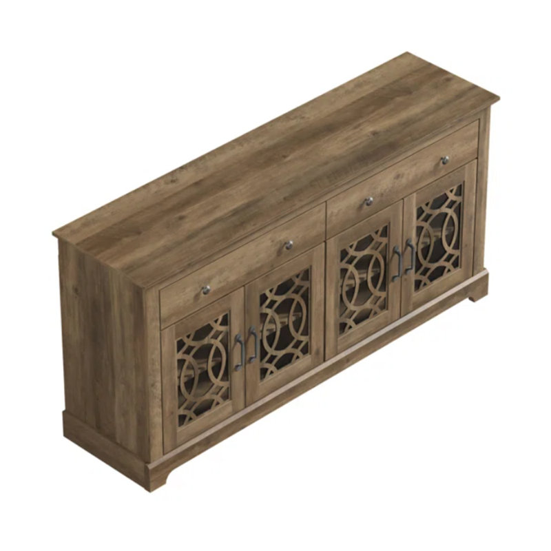 Wragby Traditional Living Room Storage Sideboard Set Of 2, Knotty Oak