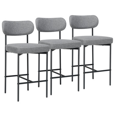 Fabric Counter Stools With Adjustable Footpads