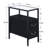 Black Narrow End Tables with Drawers and Open Shelf, Modern Industrial Nightstands with Storage for Bedroom, Sofa Side or Small Spaces-1257649589-1313099164