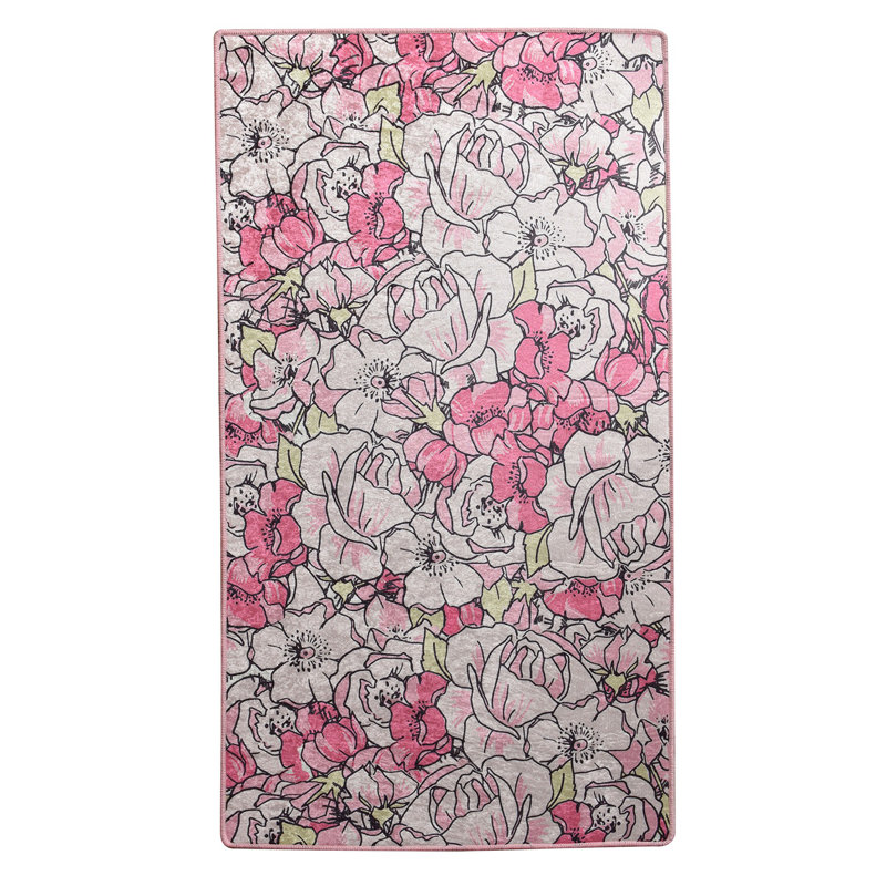 Premium Area Rug (5.2 x 7.5 ft), 100% Polyester, 0.2 in Pile Height | Antibacterial, Non-Slip Underside, Machine Washable | Elegant Design for Living Room & Bedroom Decor, Soft and Durable