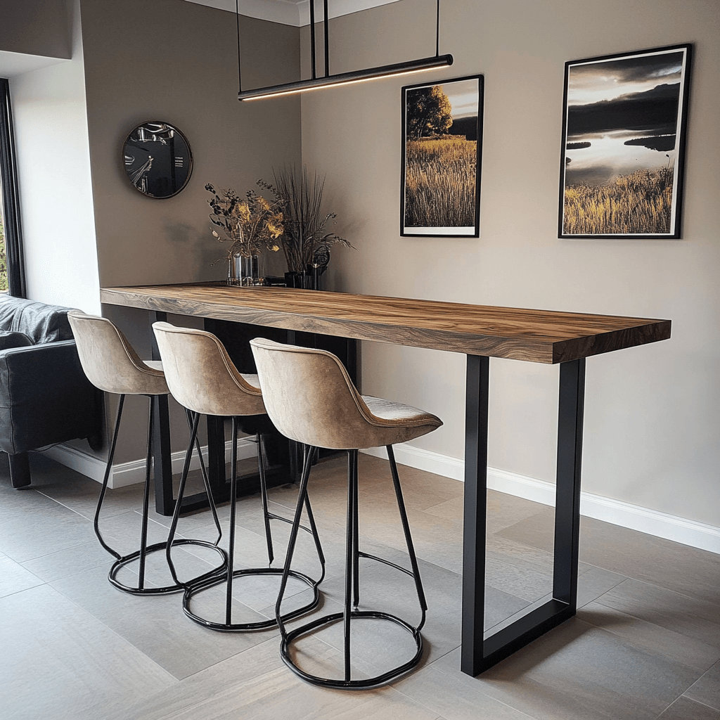 Solid Walnut Breakfast Bar Table (Freestanding)