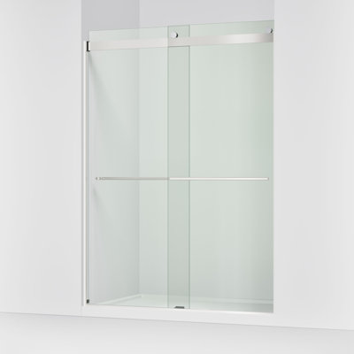 Levity Plus Less Sliding Shower Door, 81-5/8" H x 56-5/8 - 59-5/8" W, With 3/8" Thick Crystal Clear Glass