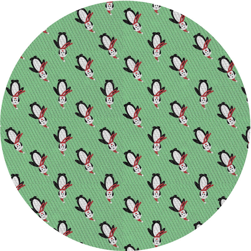 Tapis décoratif vert Pyne, Rond 3 pi