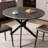 35.5“ Round Sintered Stone Dining Table With Metal X-Base – Modern Kitchen & Small Space Round Dining Table-2147426100