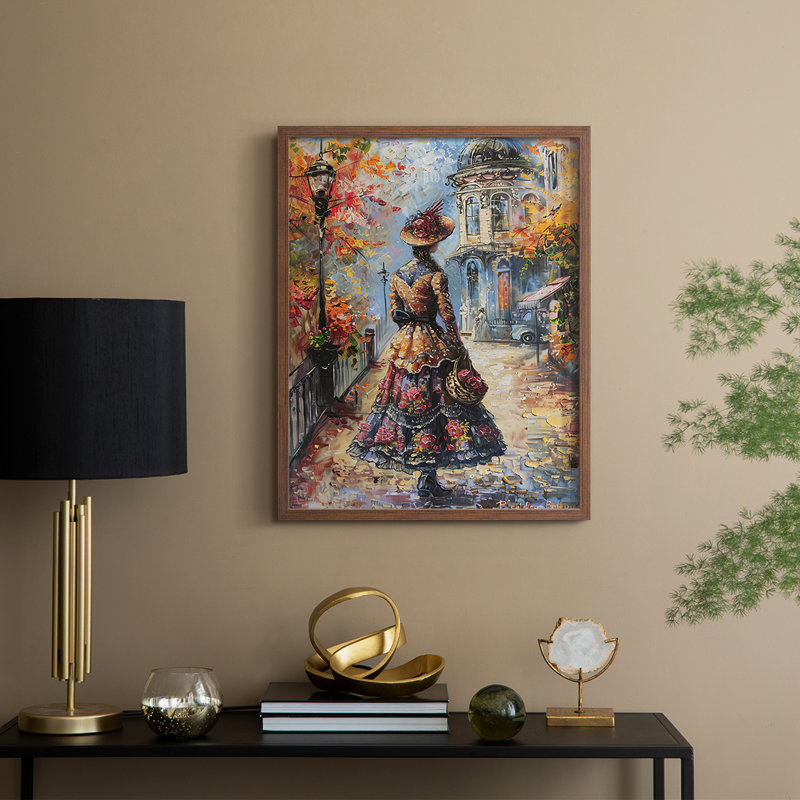 Reproduction encadrée WOMEN Series DCLxxxi - bois massif, Noyer, H 21 po x l 17 po