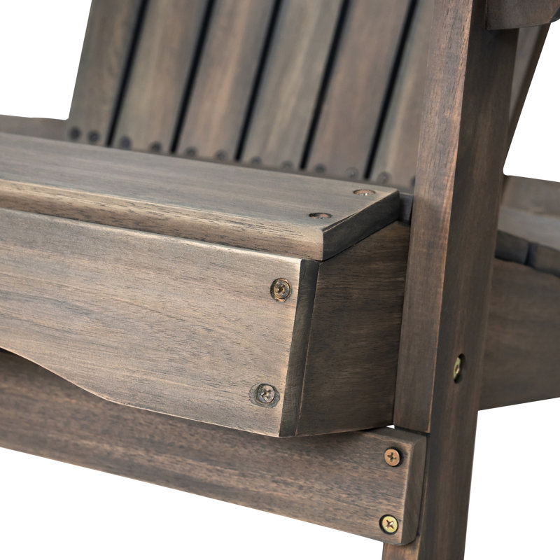 Foldable Gray Wood Seat, Ideal For An Outdoor Retreat Rustic Style Chair, Gray, Made From Living, Gray