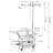 Rolling Laundry Cart with Basket Hanging Bar Shelf and Locking Wheels Silver