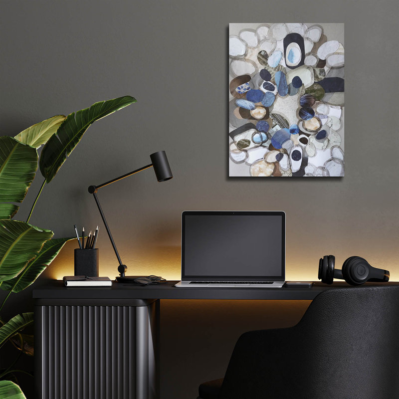 Art mural en verre acrylique «Santa Cruz Beach Stones» par Coco Good, H 16 po x l 12 po x P 0,13 po