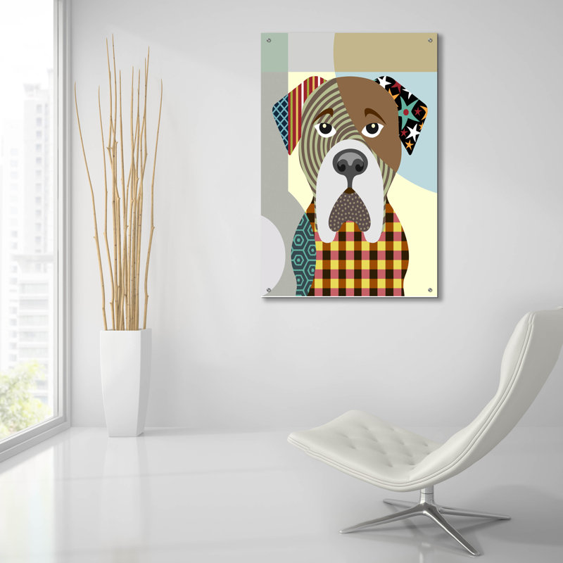 «BullMastiff Dog» par Lanre Adefioyue, H 36 po x l 24 po x P 0,2 po