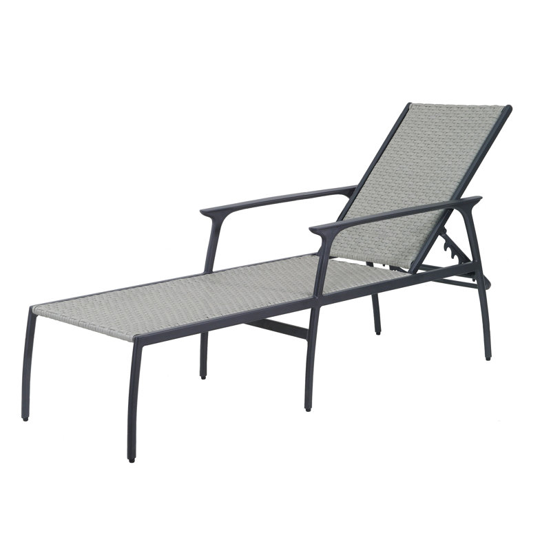 Amari Woven Chaise Lounge, Mist Wicker, Carbon