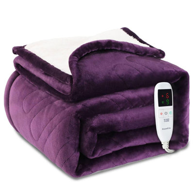 Purple Heated Throw Over Blanket Buy Prinetti Machine Washable