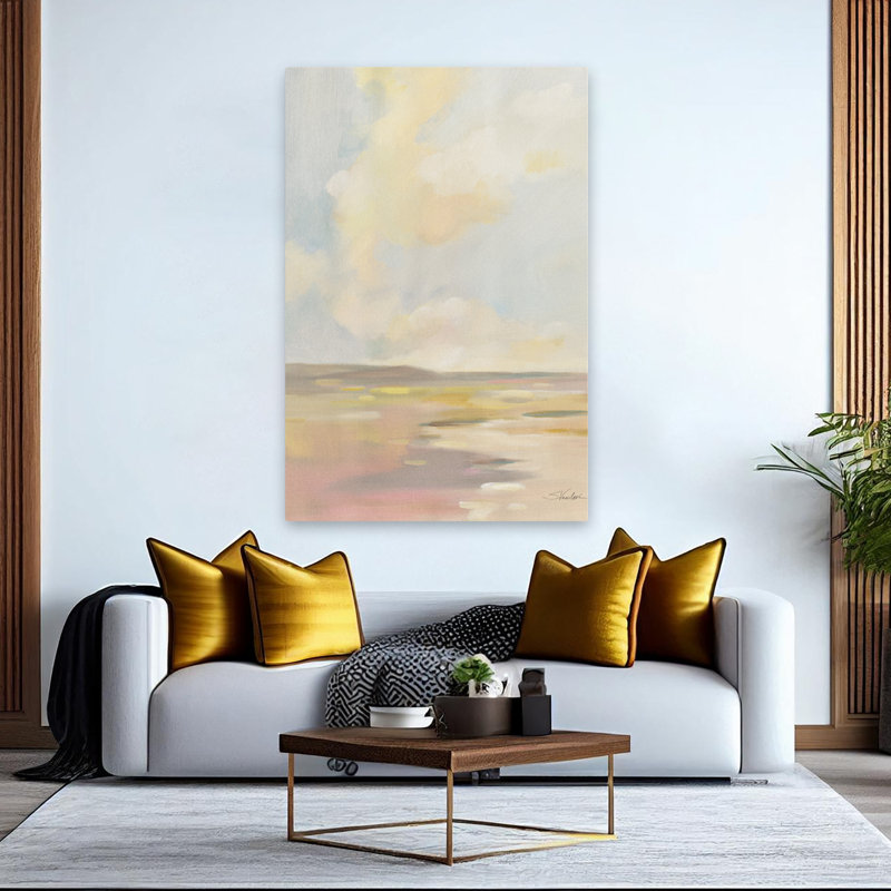Light Cloud - Abstract Blue Brown Cloud, 60" H x 40" W