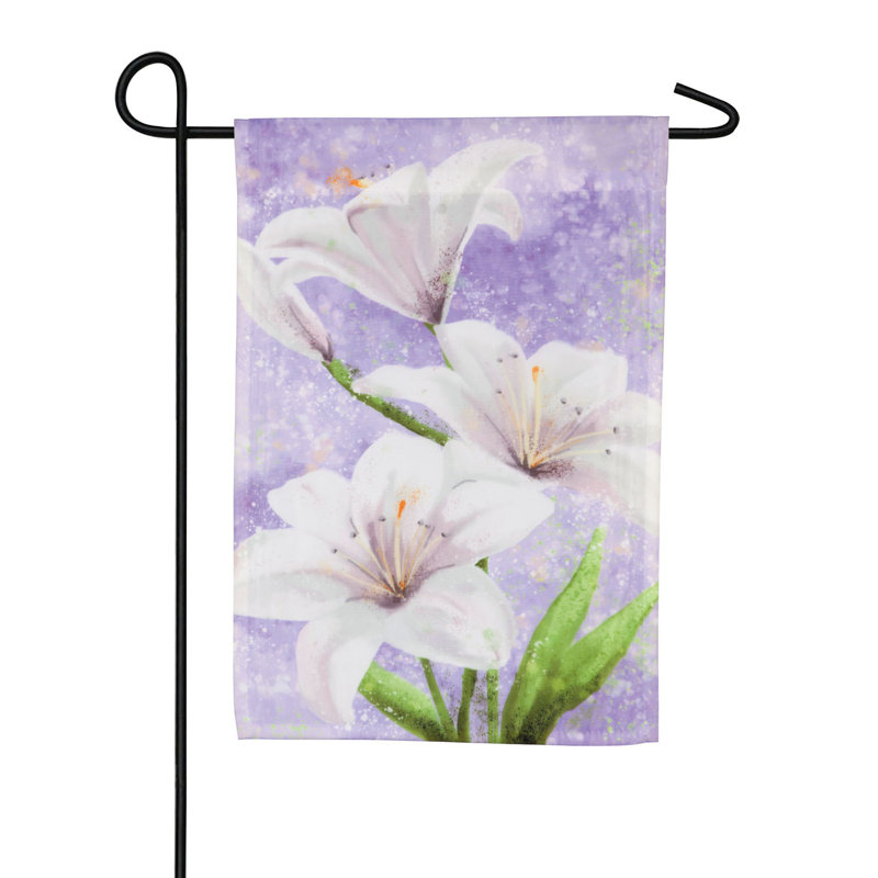 Lin lilies 2 côtés 18 x 13 po pâques drapeau de jardin