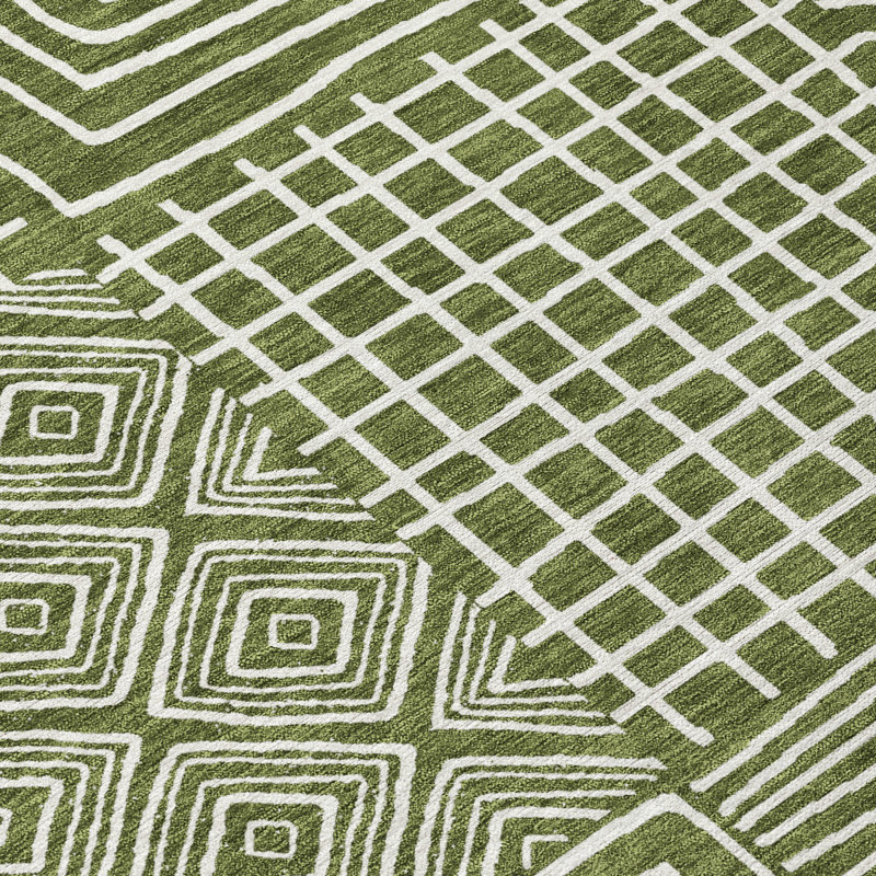 Tapis intérieur / extérieur vert Junia , 9 pi x 12 pi