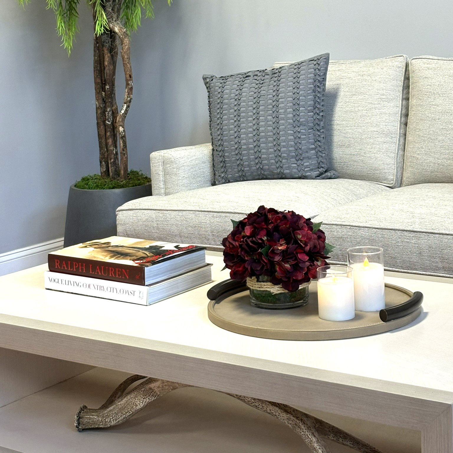Sarina Hydrangea Floral Arrangement, Burgundy