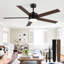 Ventilateur de plafond de 142 cm (56 po) avec lumière et télécommande, réversible et silencieux, idéal pour une chambre, une maison de campagne ou un salon. Usage intérieur.