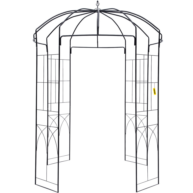 Tonnelle de jardin en forme de cage à oiseaux VEVOR, Noir, H 96 po x l 62,4 po x P 62,4 po