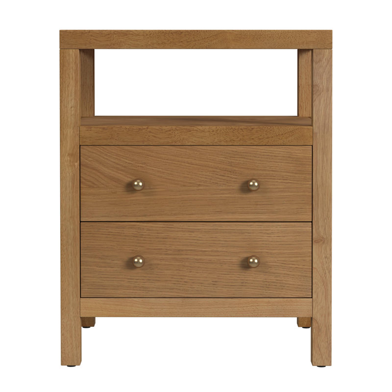 Nora 2-Drawer Nightstand, Natural