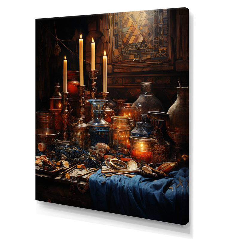 Égypte, offrande Divine sur toile, Toile tendue, H 32 po x l 16 po x P 1 po