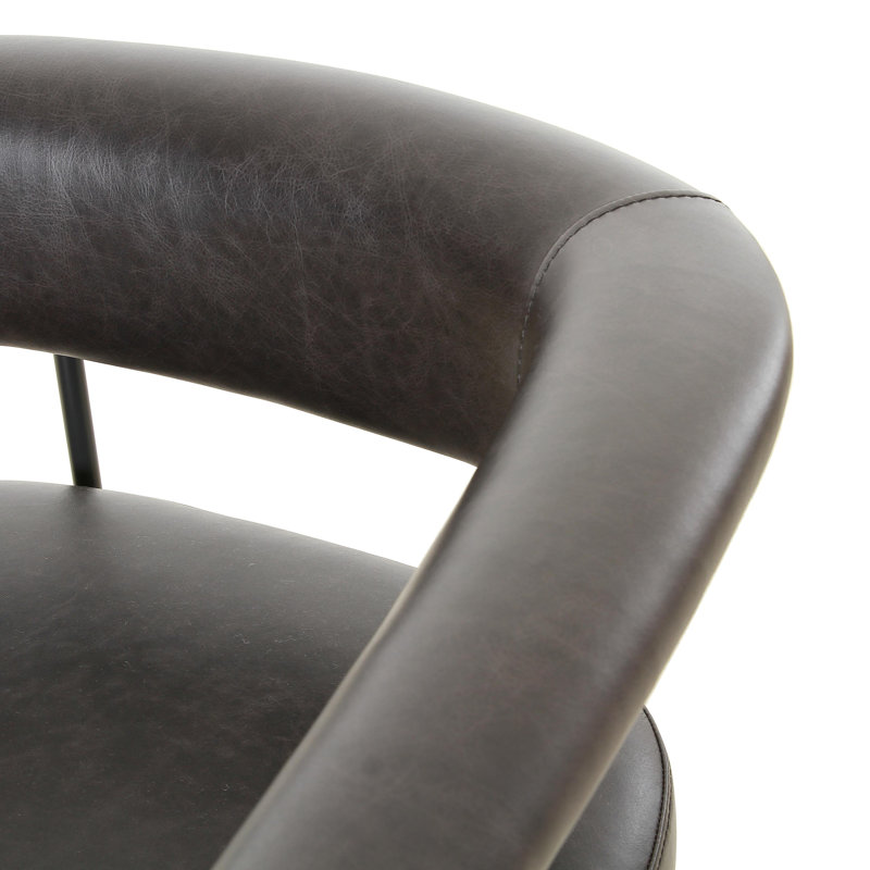 Grayson Counter and Bar Stool, Bar Stool (30.5" Seat Height), Sonoma Black Genuine Leather, Solid