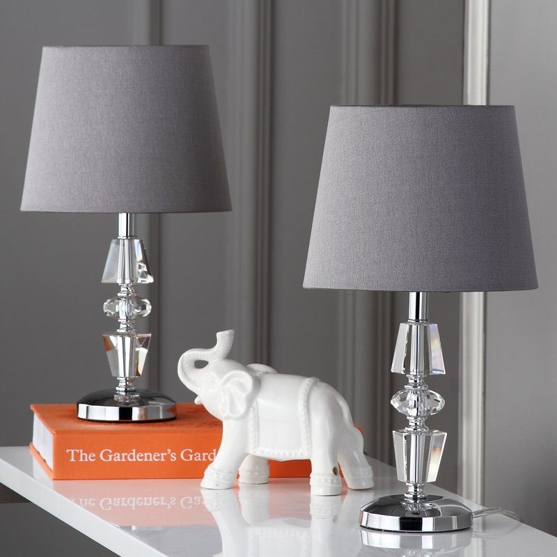 Cesarina Crystal Table Lamp, Gray