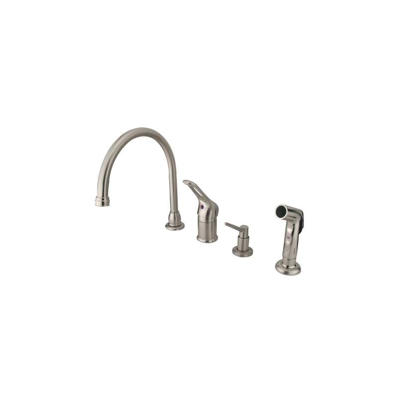 Wyndham Single Handle Kitchen Faucet, Satin Nickel