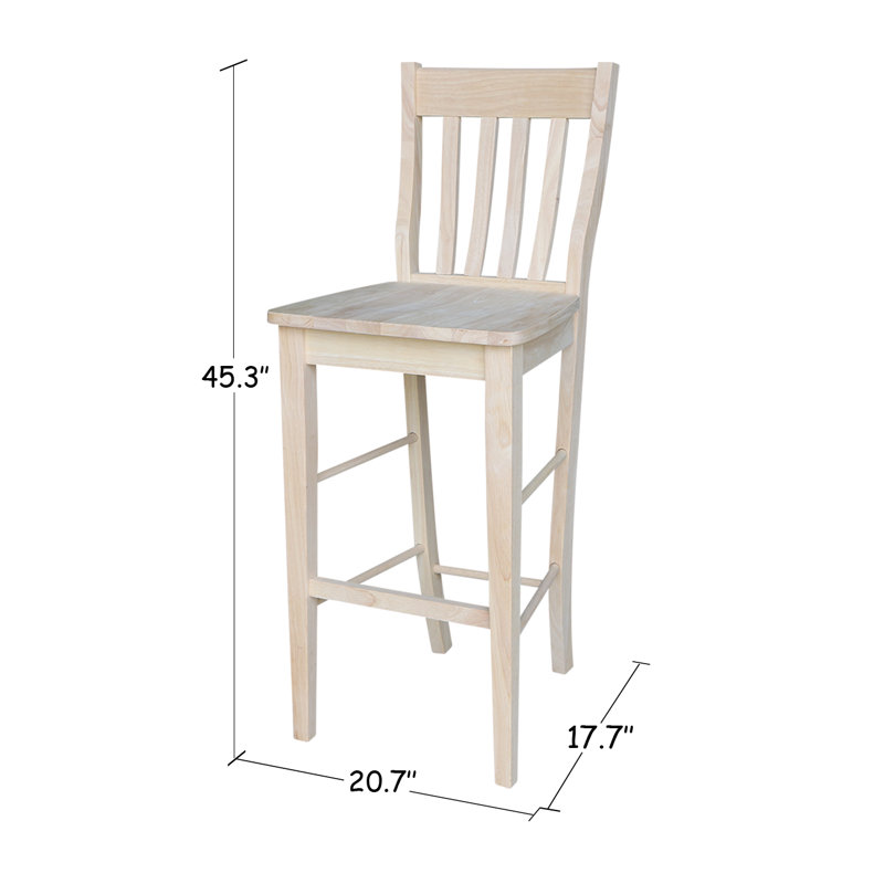 Deyanira Solid Wood Bar Height Stool
