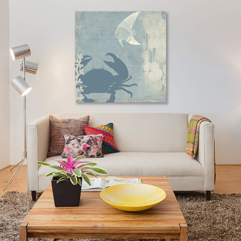 « ocean life ii », reproduction d’impression sur toile, H 12 po x l 12 po x P 1,5 po, Toile tendue, Pas de tapis