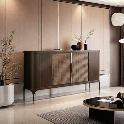 Retro Sideboard With Rattan Weaving Doors by Vivid Space Creation