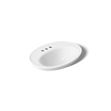 Serif Ceramic Oval Drop-In Bathroom Sink with Overflow