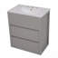 Meuble-lavabo 30 po avec lavabo en céramique, autoportant, 2 tiroirs pleine extension, conception à poignée libre à 45 °, glissières de tiroir à fermeture en douceur-352996142