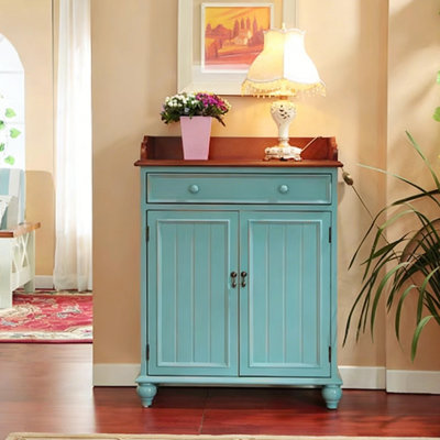 Brown+Blue Solid + Manufactured Wood Shoe Storage Bench