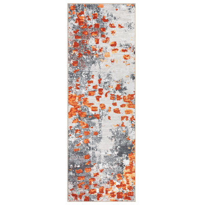 Tapis de couloir 2 x 6 lavable à la machine Tapis de couloir abstrait moderne antidérapant à motif aquarelle pour tapis d'entrée