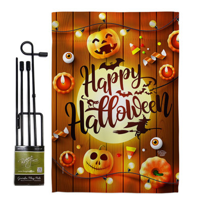 Ensemble de drapeaux en polyester 19 x 13 po Lightful Halloween