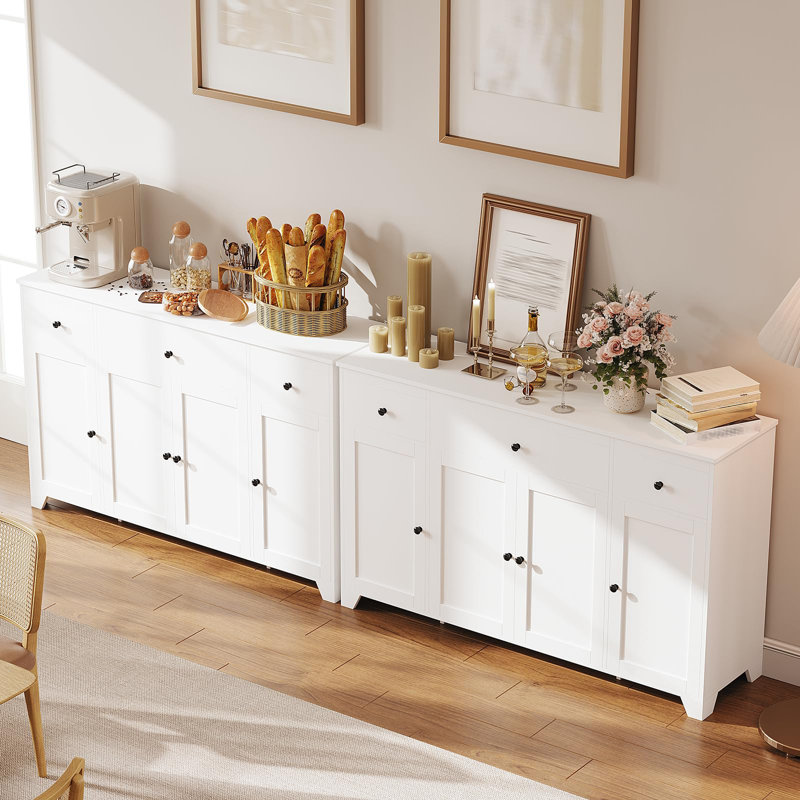 55 "Large Buffet Buffet Farmhouse, Blanc