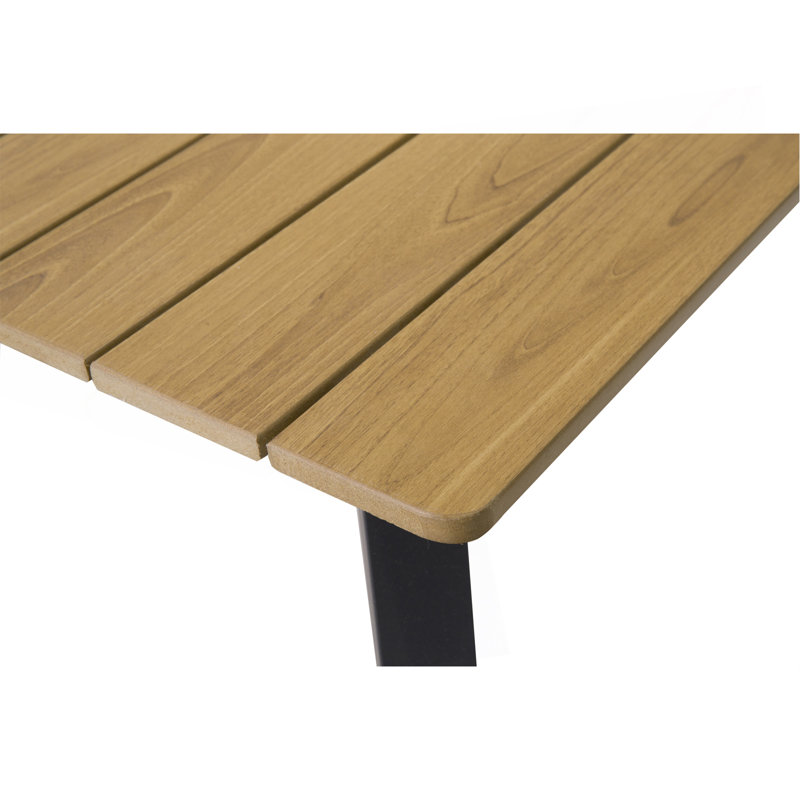 Table de salle à manger extérieure pliante pour 4 à 6 personnes, structure en acier avec trou de parasol pour patio, jardin, cour, terrasse, bord de piscine (jaune)