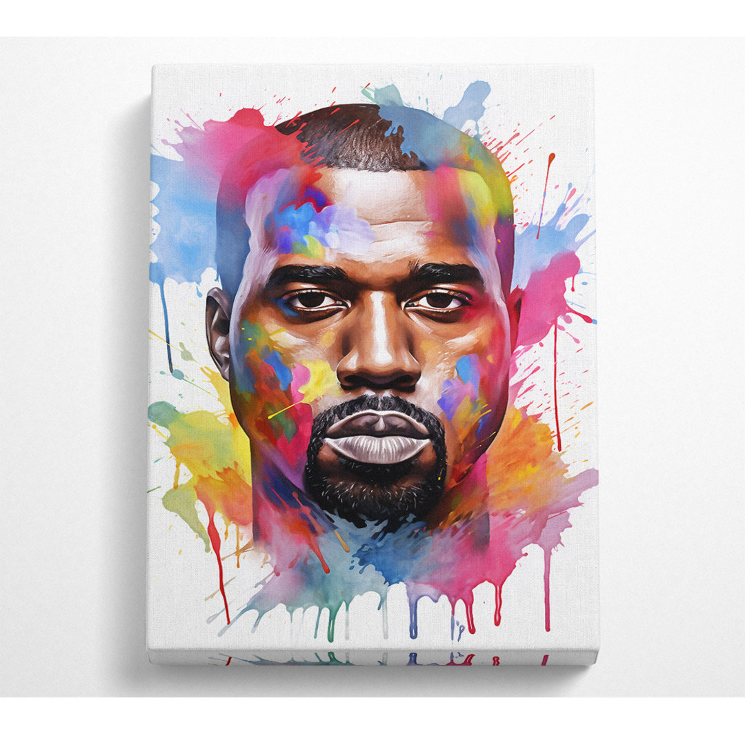 Kanye West Aquarell - Kunstdrucke auf Leinwand