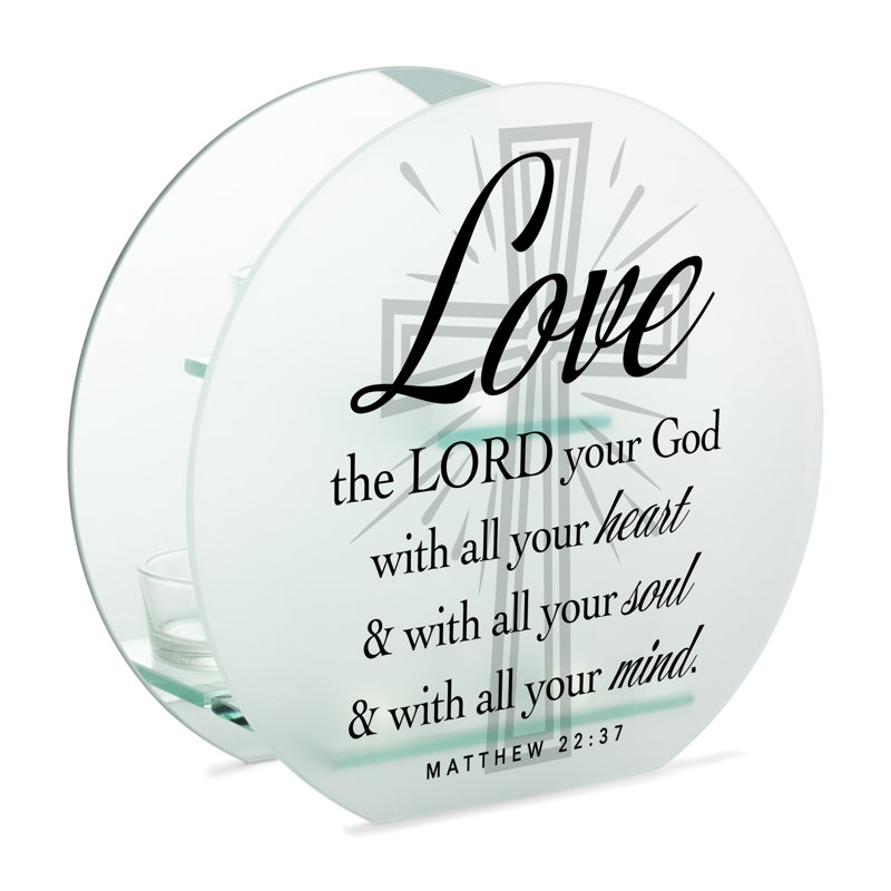 7'' H Glass Tabletop Tealight Holder with Candle Included