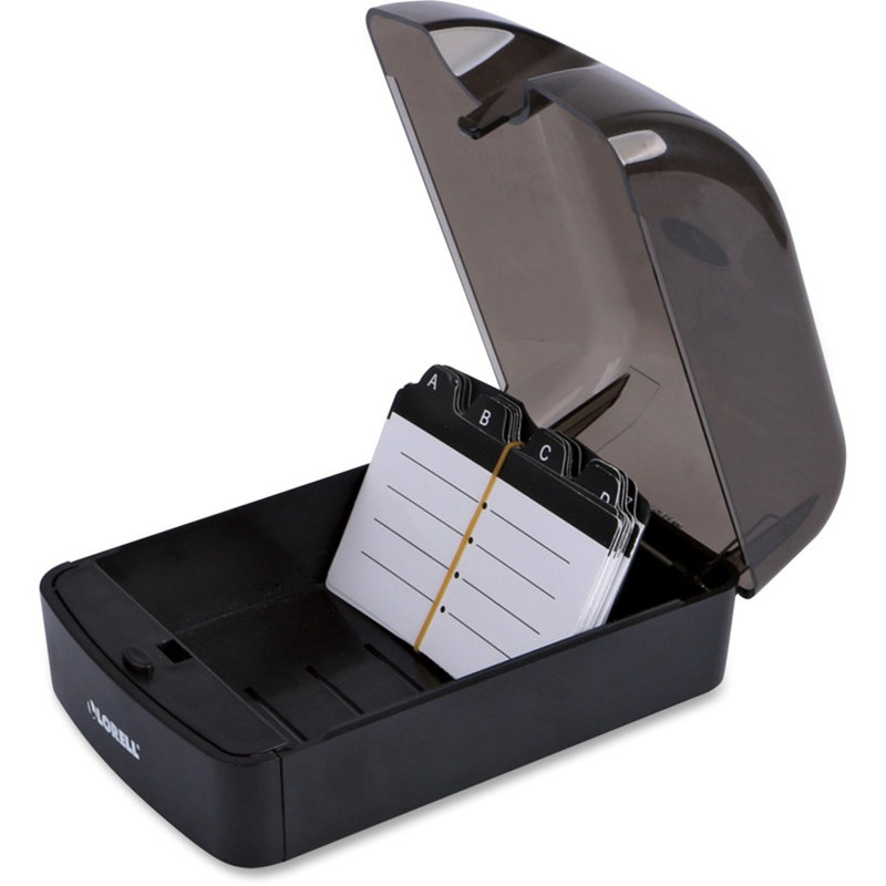 Lorell Desktop Business Card File, 3" H x 7" L x 4" W