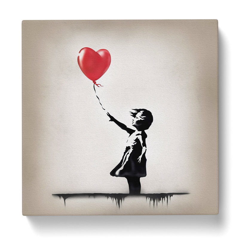 Banksy Girl With Balloon Cubism - Print, 35cm H x 35cm W x 3cm D