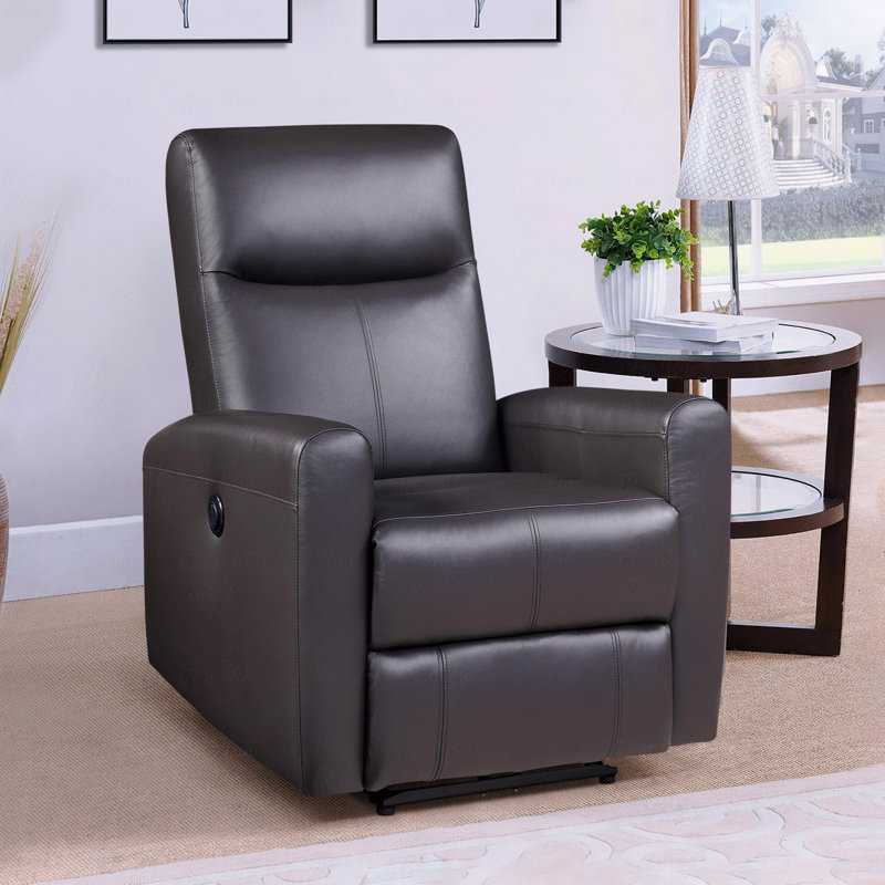 Fauteuil inclinable électrique brun avec fonction d'accoudoir carré