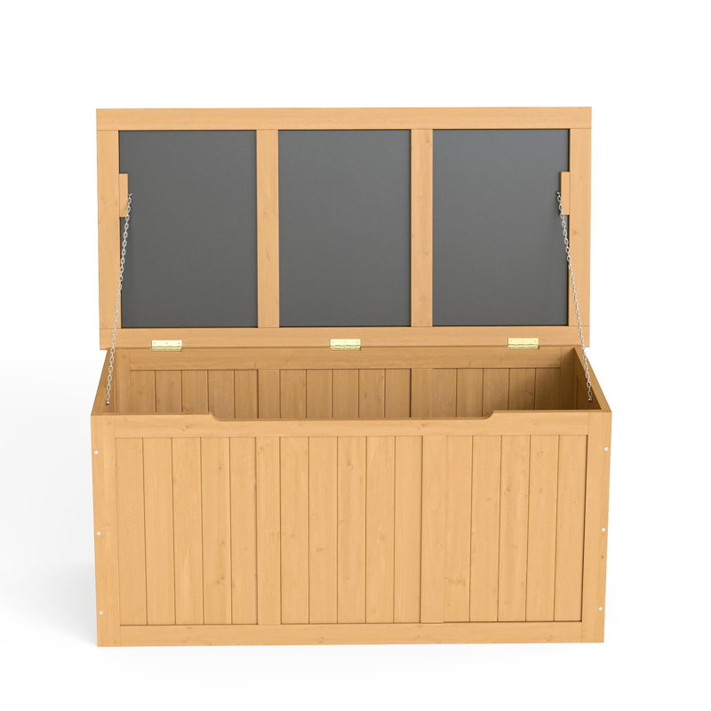 Low - Maintenance 67 Gallon Solid Wood Deck Box For Outdoor Areas, Offering Ample Space Patio Cushions Pool Accessories