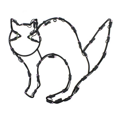 Chat d'Halloween 18 "avec 35 lumières multicolores 18"