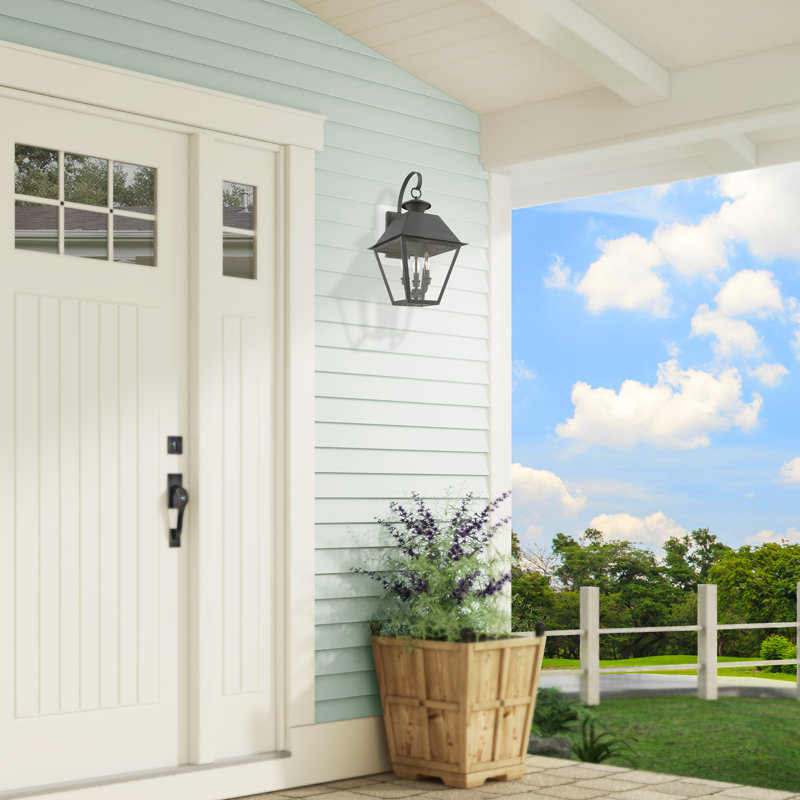 Francsico 3 - Bulb 22" Outdoor Wall Lantern, Charcoal