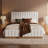 Hara Linen Upholstered Bed Withthick Headboard & Solid Wood Base-118705391