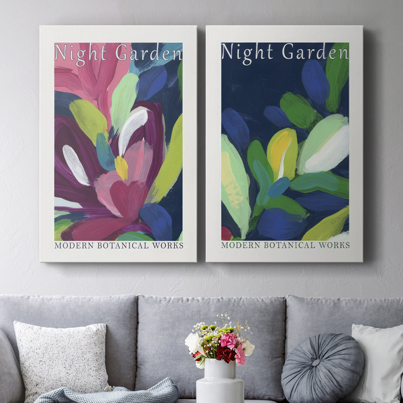 Affiche «Night Garden», exposition sur toile tendue I-Premium - prête à être accrochée, H 18 po x l 12 po