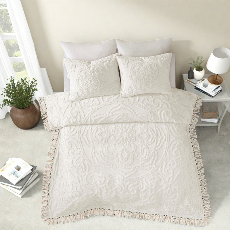 Ensembles de literie touffetés en coton, couvre-lit simple TG médaillon Boho pour la maison