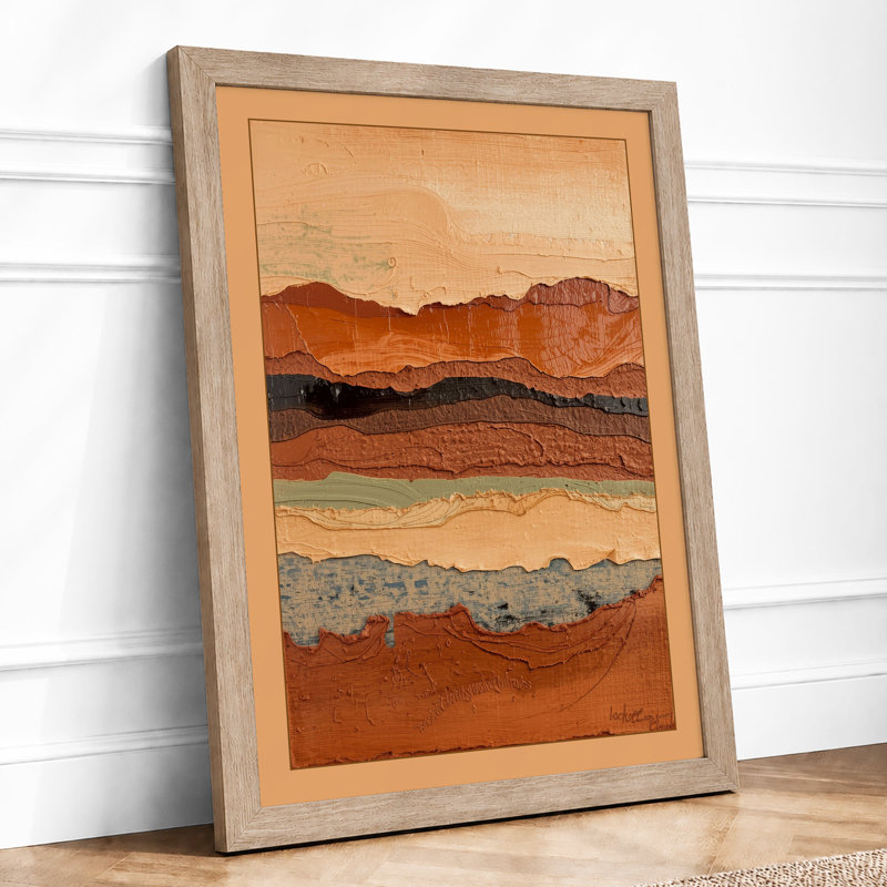 Earth Strata Abstract - Framed Print, A4 - 29.7 x 21.0 cm, Oak