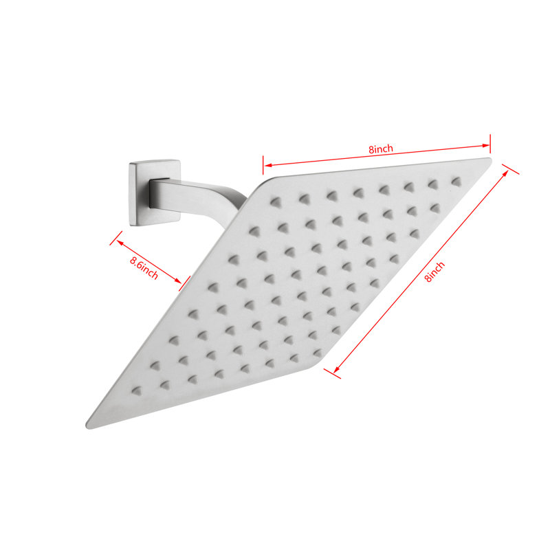 Bathroom Shower - 304 Stainless Steel Ultra-thin Waterfall Showerhead With Self-cleaning Nozzles In Brushed Nickel High
